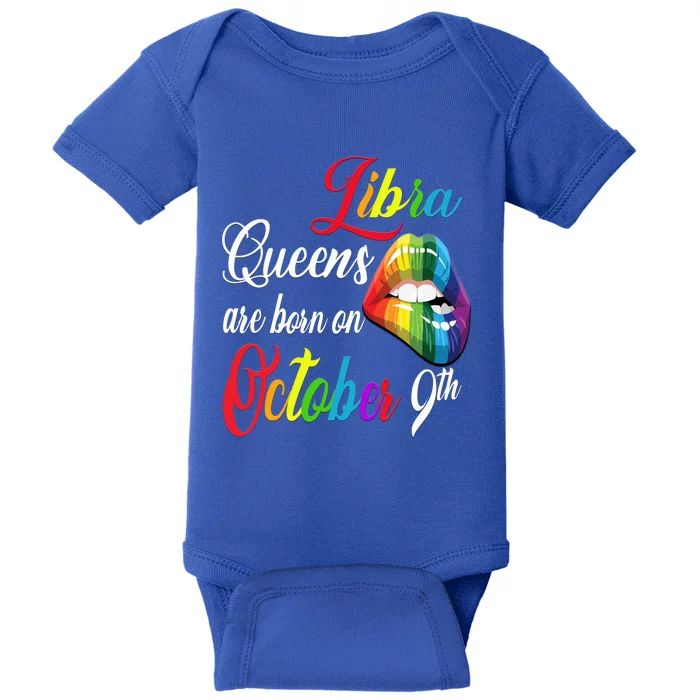 Rainbow Queens Are Born On October 9th Libra Birthday Gift Baby Bodysuit