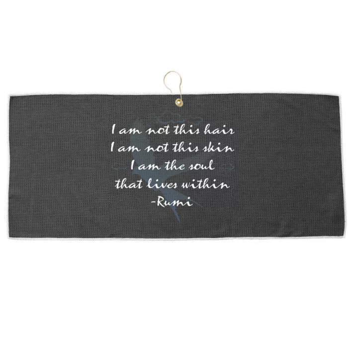 Rumi Quote Beautiful With Flying Bird Large Microfiber Waffle Golf Towel