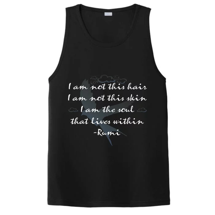 Rumi Quote Beautiful With Flying Bird Performance Tank