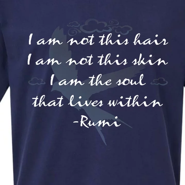 Rumi Quote Beautiful With Flying Bird Sueded Cloud Jersey T-Shirt