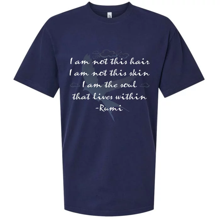 Rumi Quote Beautiful With Flying Bird Sueded Cloud Jersey T-Shirt