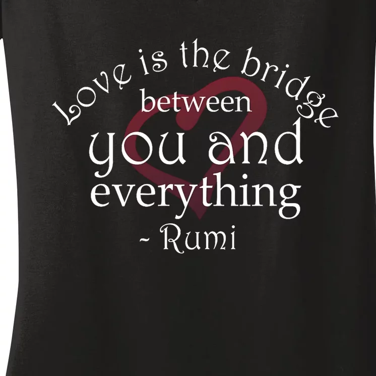 Rumi Quote Beautiful With Heart Women's V-Neck T-Shirt