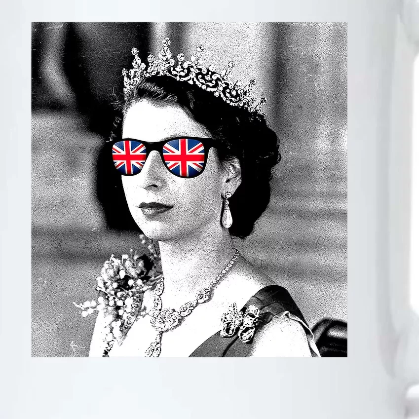 RIP Queen Elizabeth British Flag Sunglasses Black Color Changing Mug