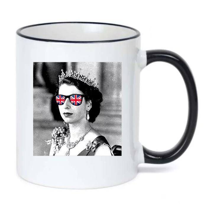 RIP Queen Elizabeth British Flag Sunglasses Black Color Changing Mug