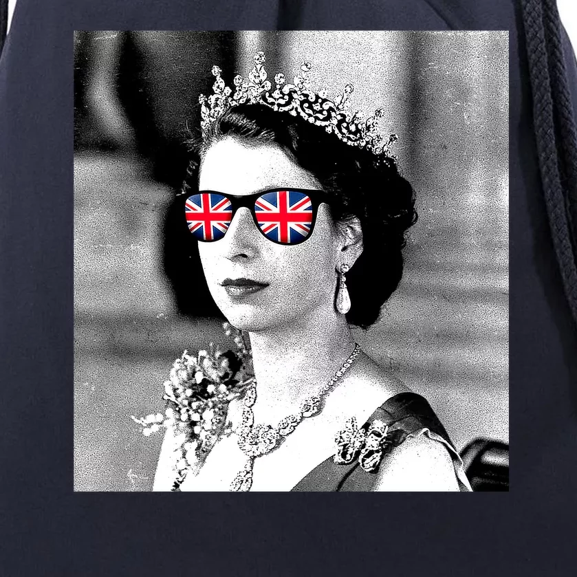 RIP Queen Elizabeth British Flag Sunglasses Drawstring Bag