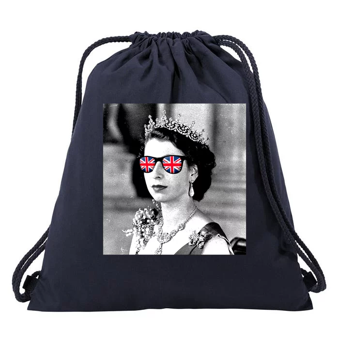 RIP Queen Elizabeth British Flag Sunglasses Drawstring Bag