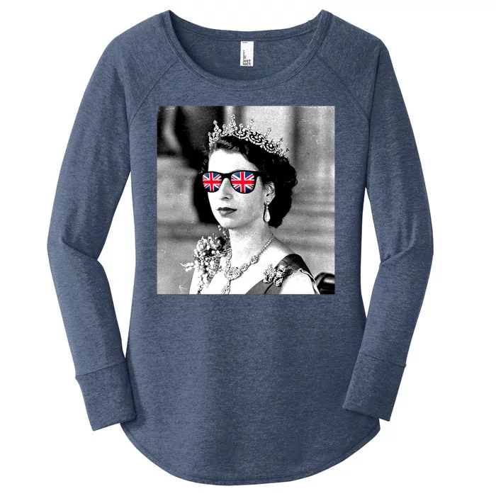 RIP Queen Elizabeth British Flag Sunglasses Women's Perfect Tri Tunic Long Sleeve Shirt