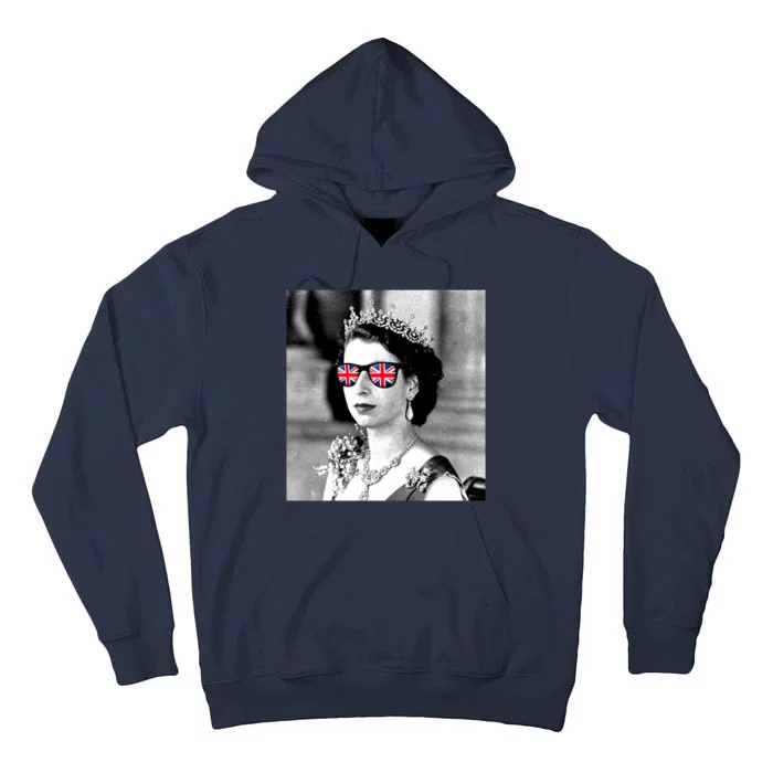 RIP Queen Elizabeth British Flag Sunglasses Tall Hoodie