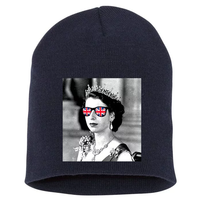 RIP Queen Elizabeth British Flag Sunglasses Short Acrylic Beanie