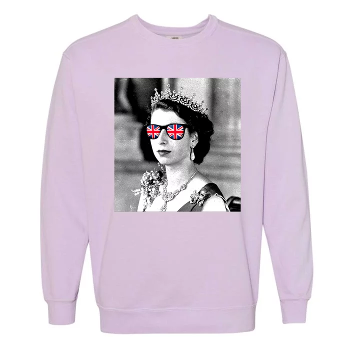 RIP Queen Elizabeth British Flag Sunglasses Garment-Dyed Sweatshirt