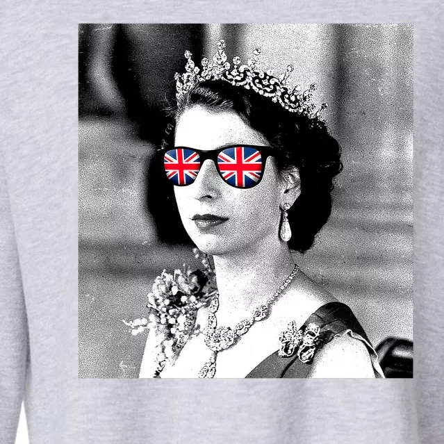 RIP Queen Elizabeth British Flag Sunglasses Cropped Pullover Crew