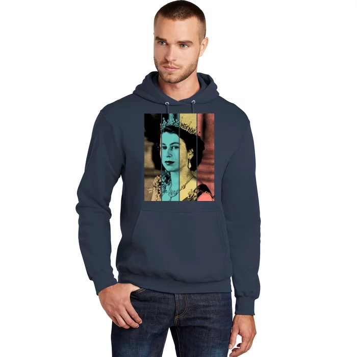 RIP Queen Elizabeth Vintage Color Block Pop Art Hoodie