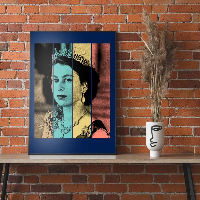 RIP Queen Elizabeth Vintage Color Block Pop Art Poster