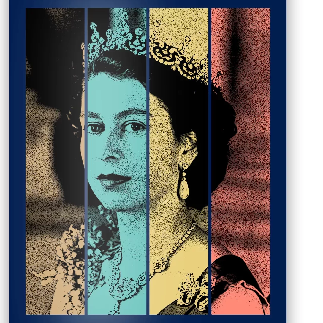 RIP Queen Elizabeth Vintage Color Block Pop Art Poster