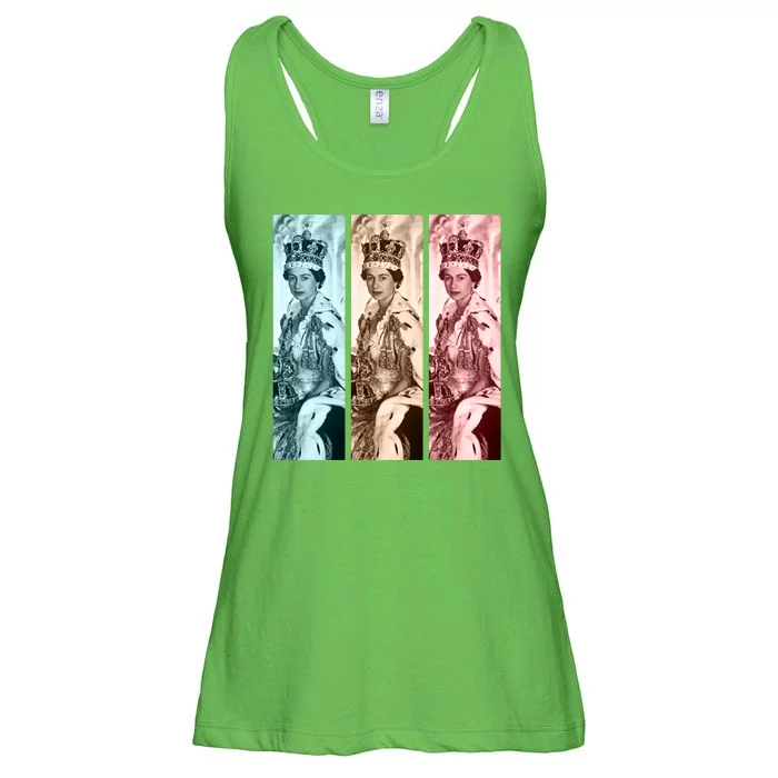 RIP Queen Elizabeth Vintage Retro Color Block Pop Art Ladies Essential Flowy Tank