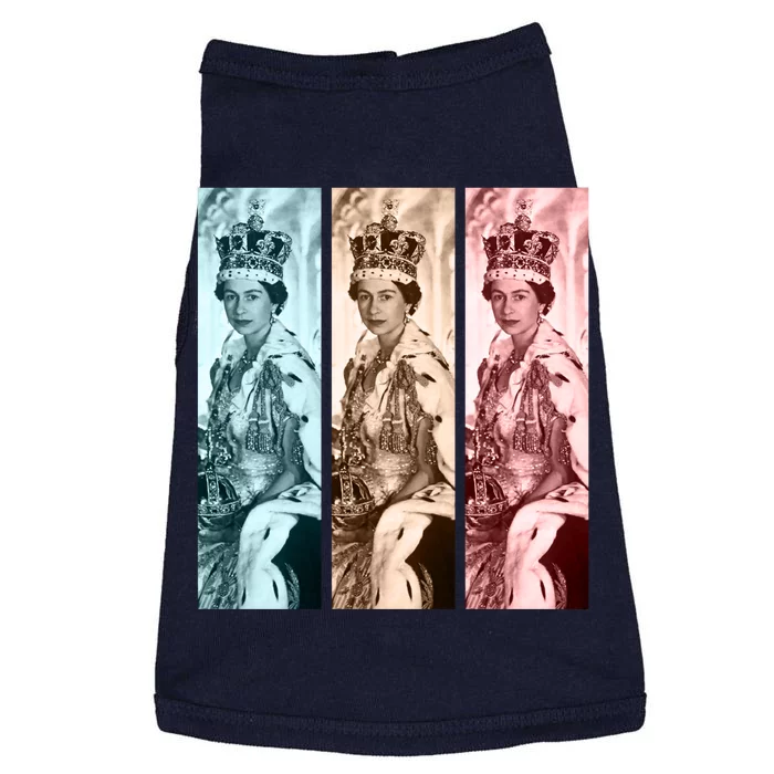 RIP Queen Elizabeth Vintage Retro Color Block Pop Art Doggie Tank