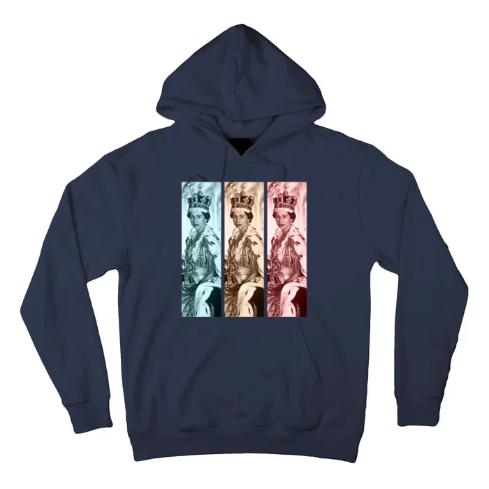 RIP Queen Elizabeth Vintage Retro Color Block Pop Art Hoodie