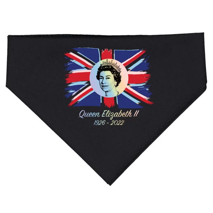 RIP Queen Elizabeth II Tribute UK Flag Colorful USA-Made Doggie Bandana