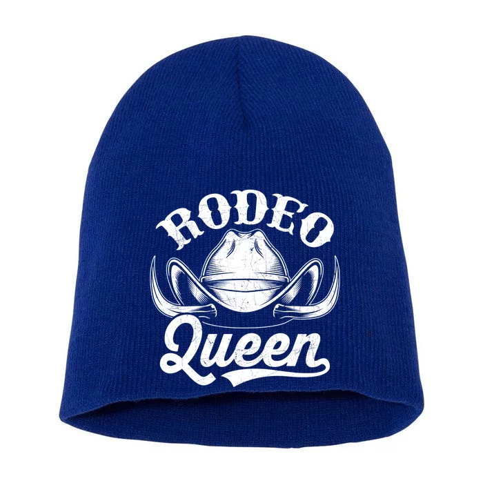 Rodeo Queen Funny Cow Cow Rodeo Horse Lover Gift Short Acrylic Beanie