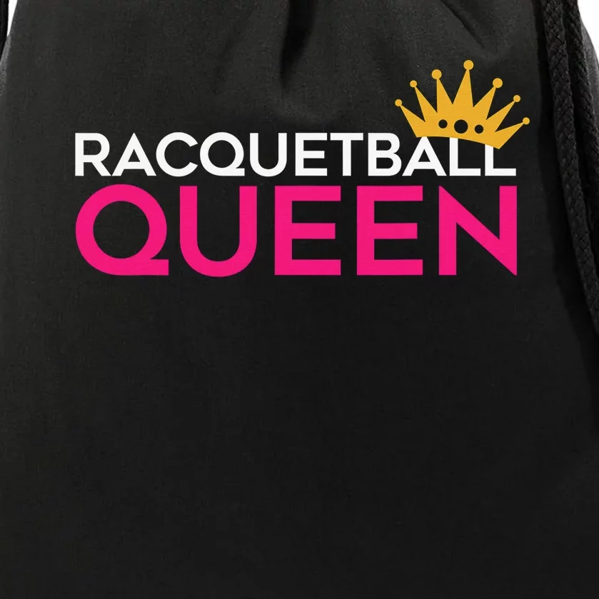 Racquetball Queen Funny Game Racquetball Player Drawstring Bag