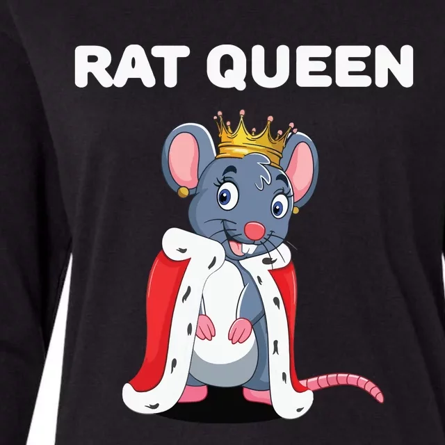 Rat Queen Girl Rat Women Rat Womens Cotton Relaxed Long Sleeve T-Shirt