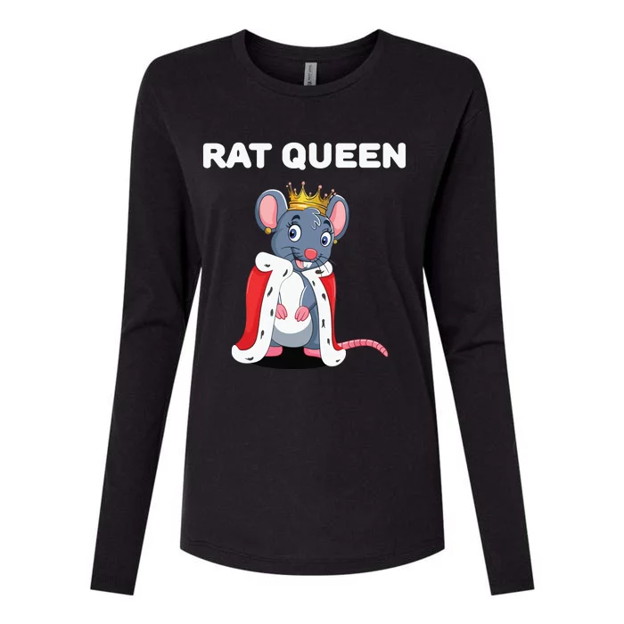 Rat Queen Girl Rat Women Rat Womens Cotton Relaxed Long Sleeve T-Shirt