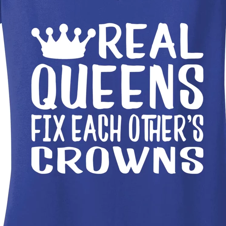 Real Queens Gift Women's V-Neck T-Shirt