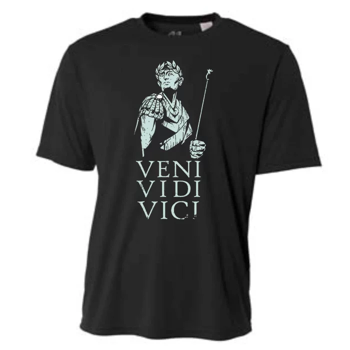 Roman Quotes Julius Caesar Figure Veni Vidi Vici Cooling Performance Crew T-Shirt