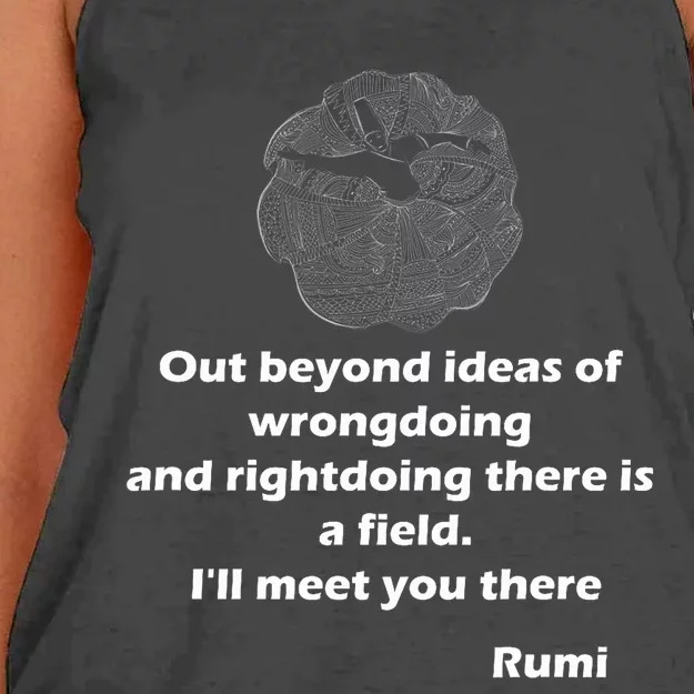 Rumi Quotes Poems Art Women's Knotted Racerback Tank