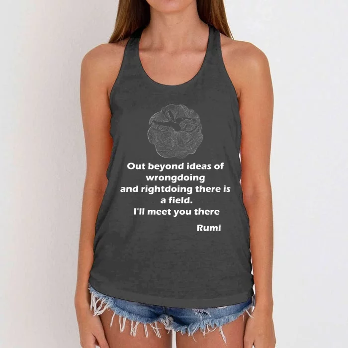 Rumi Quotes Poems Art Women's Knotted Racerback Tank