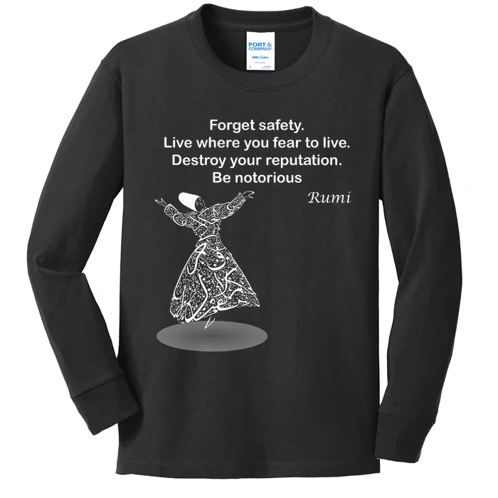 Rumi Quotes Poems Arts Kids Long Sleeve Shirt