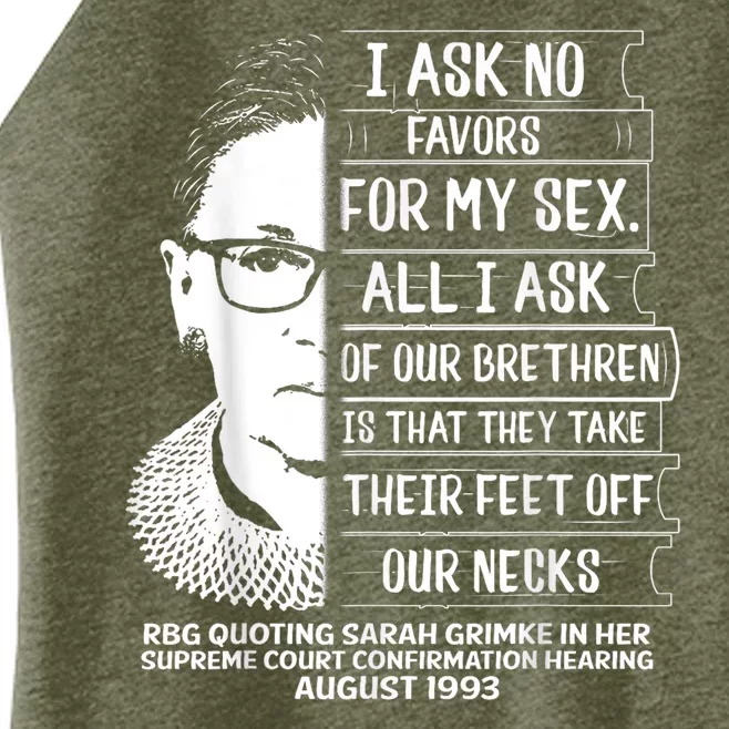 Rbg Quote Ruth Bader Ginsburg I Ask No Favor Women’s Perfect Tri Rocker Tank