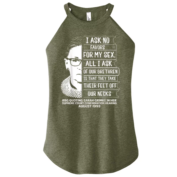 Rbg Quote Ruth Bader Ginsburg I Ask No Favor Women’s Perfect Tri Rocker Tank