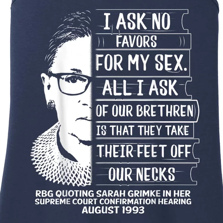 Rbg Quote Ruth Bader Ginsburg I Ask No Favor Ladies Essential Tank