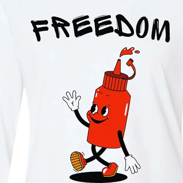 Random Quirky Squirting Freedom Womens Cotton Relaxed Long Sleeve T-Shirt