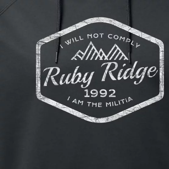 Ruby Ridge 1992. I Will Not Comply. Premium Performance Fleece Hoodie