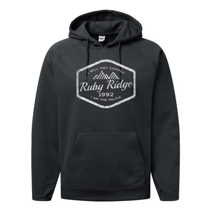 Ruby Ridge 1992. I Will Not Comply. Premium Performance Fleece Hoodie