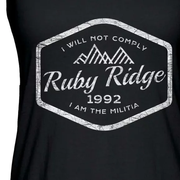 Ruby Ridge 1992. I Will Not Comply. Premium Ladies Essential Flowy Tank