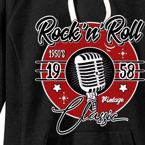 Retro Rockabilly 1950s Sock Hop Attire Women's Fleece Hoodie