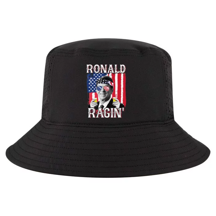 Ronald Ragin' 4th Of July Merica  American Flag Cool Comfort Performance Bucket Hat