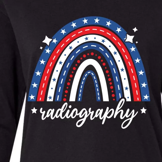 Rainbow Radiography 4th Of July Usa Flag America Patriotic Gift Womens Cotton Relaxed Long Sleeve T-Shirt