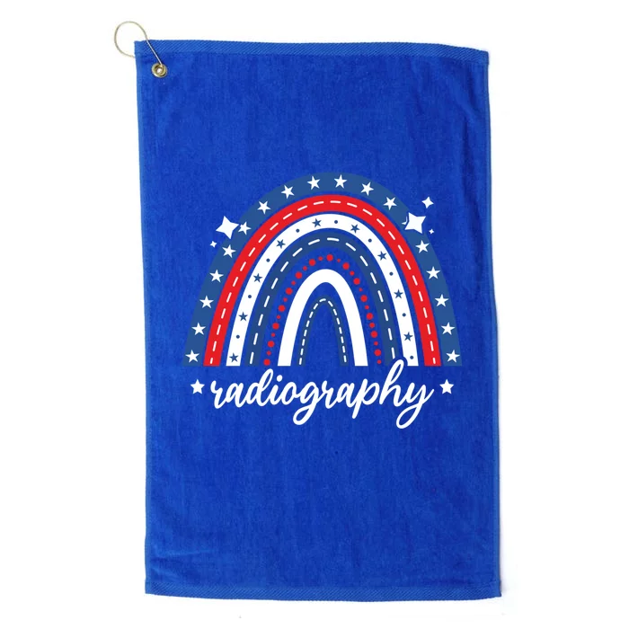 Rainbow Radiography 4th Of July Usa Flag America Patriotic Gift Platinum Collection Golf Towel