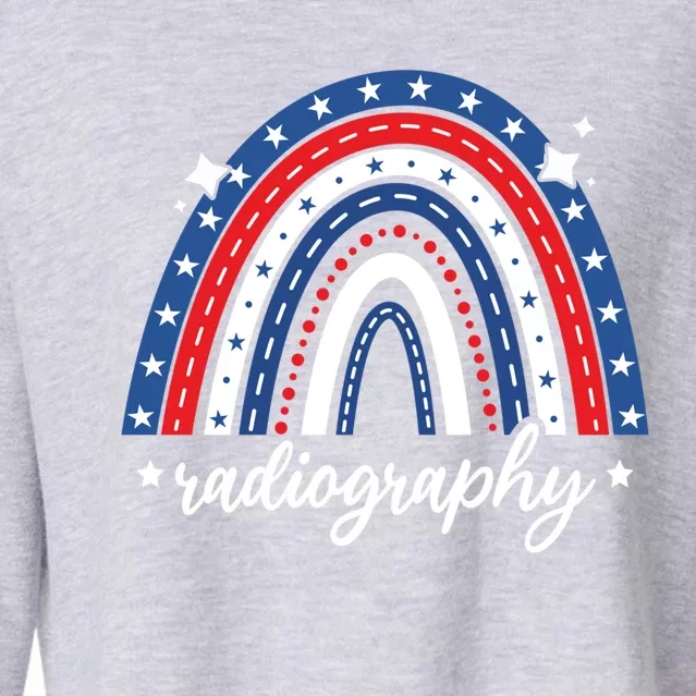 Rainbow Radiography 4th Of July Usa Flag America Patriotic Gift Cropped Pullover Crew