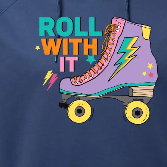 Retro Rollerskates 80S Derby Roller Skating For Teen Girl Performance Fleece Hoodie