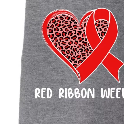 Red Ribbon Awareness Week Leopard Print Heart Doggie 3-End Fleece Hoodie