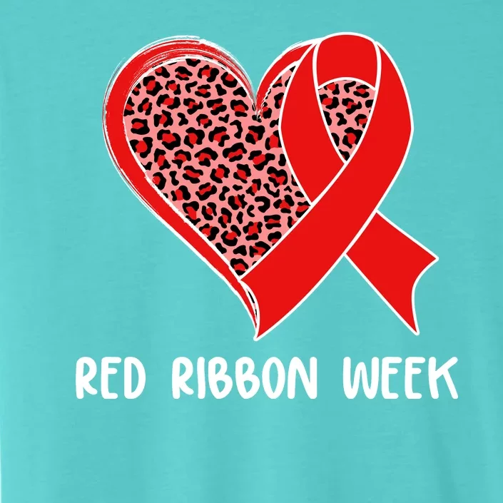 Red Ribbon Awareness Week Leopard Print Heart ChromaSoft Performance T-Shirt