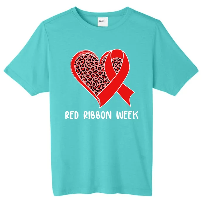 Red Ribbon Awareness Week Leopard Print Heart ChromaSoft Performance T-Shirt