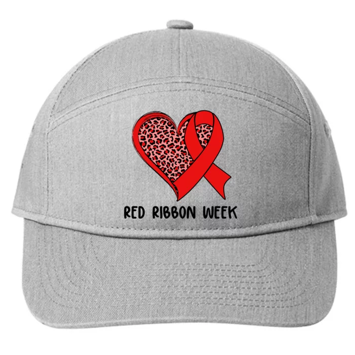 Red Ribbon Awareness Week Leopard Print Heart 7-Panel Snapback Hat