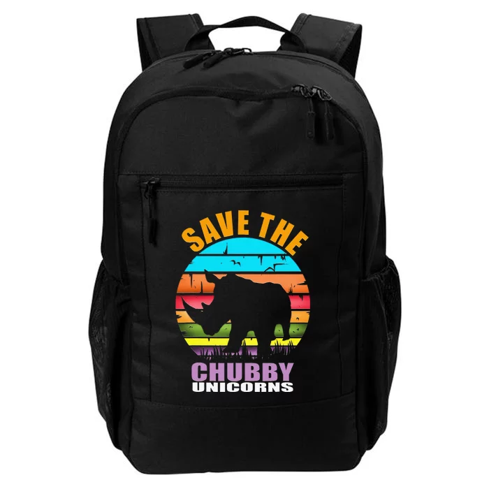 Rhinoceros Rhinos Are Chubby Unicorns Funny Saying Daily Commute Backpack