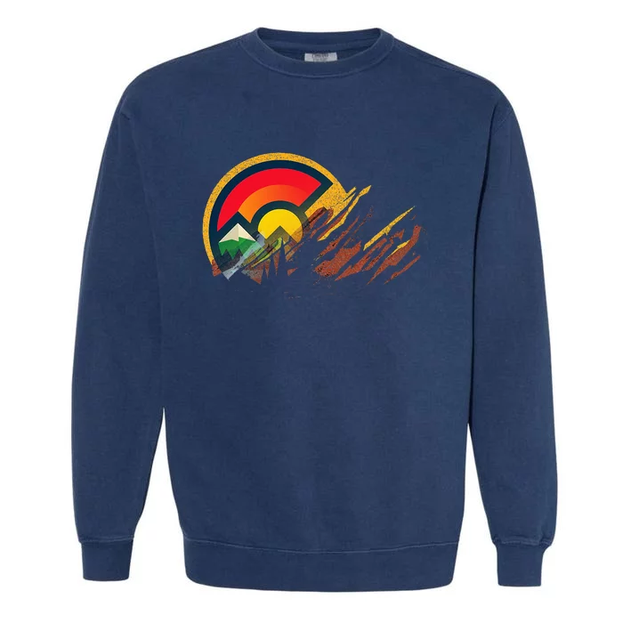 Red Rocks Amphitheater Colorado State Flag Garment-Dyed Sweatshirt